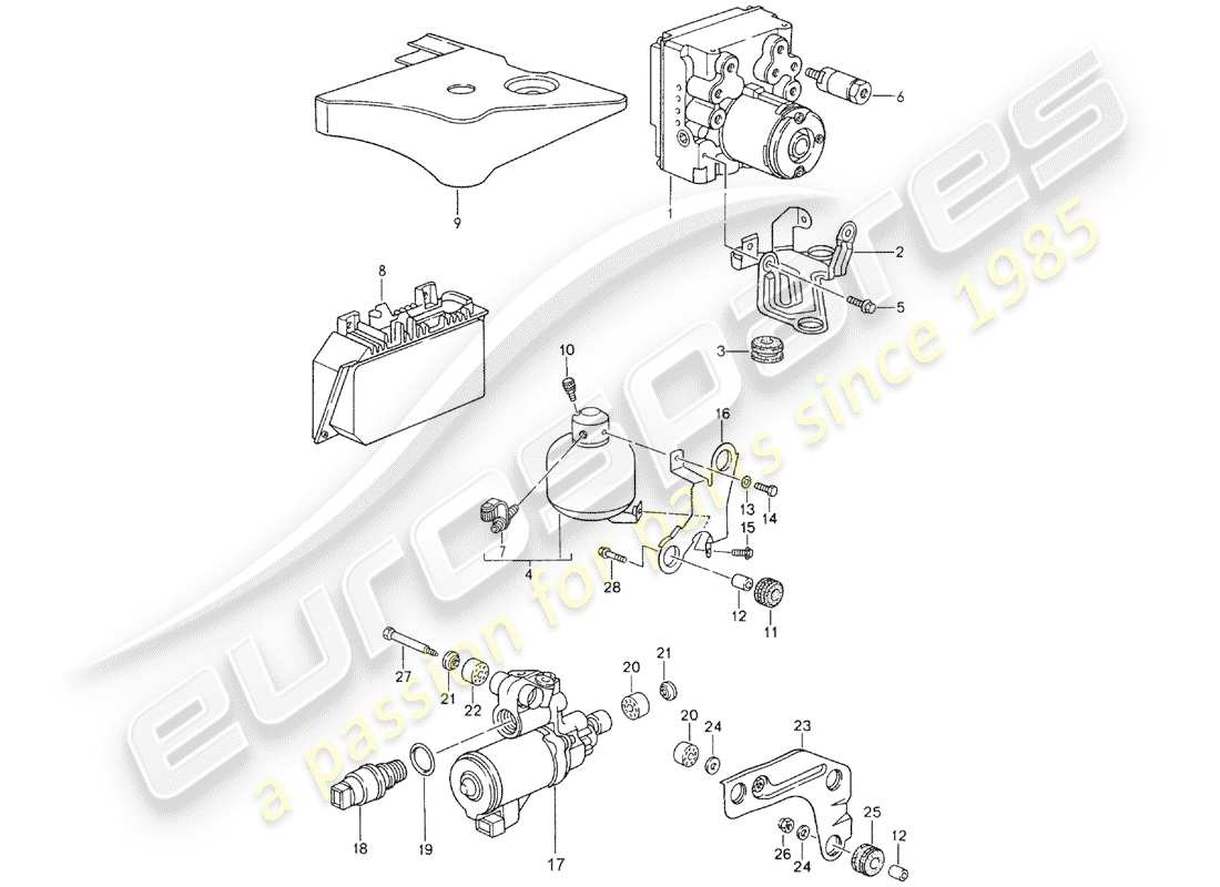 a part diagram from the porsche 1996 (993) parts catalogue