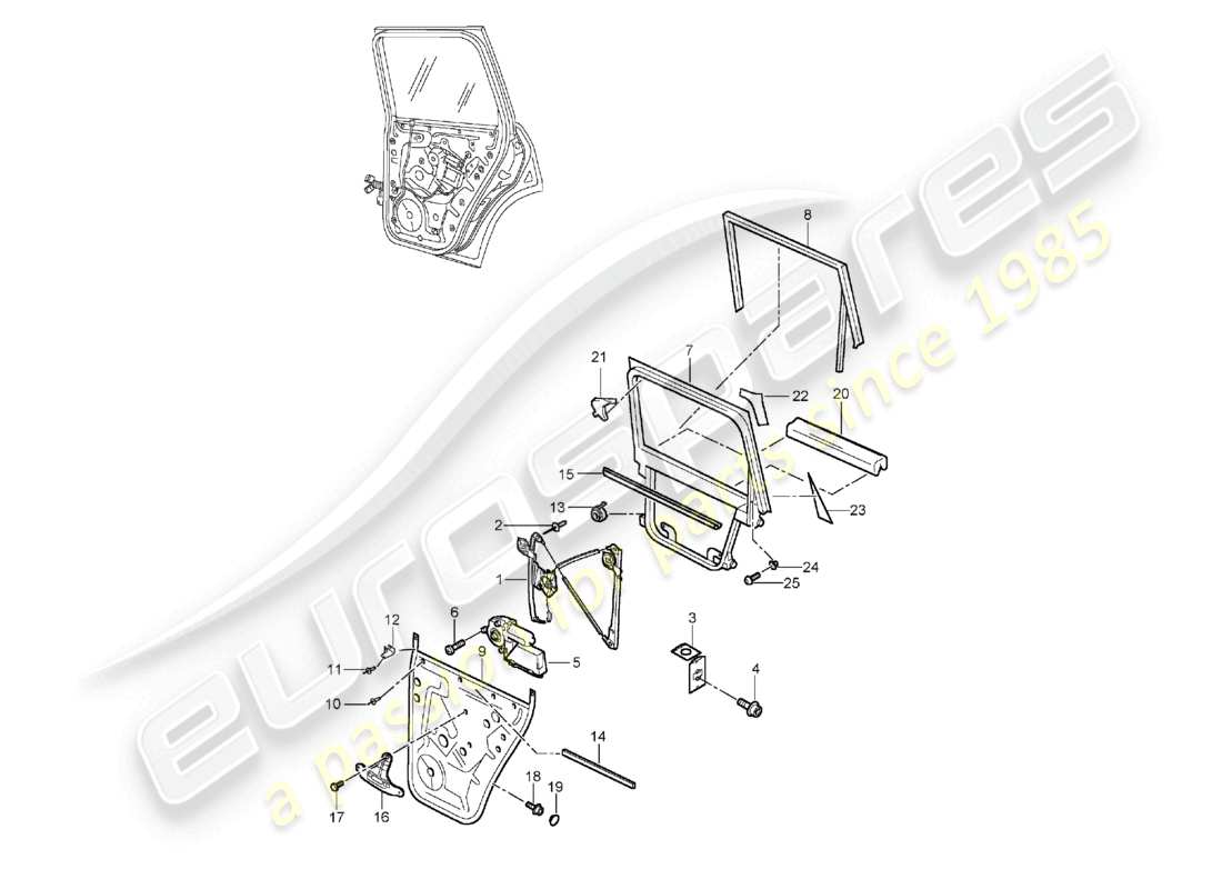 a part diagram from the porsche 2003 (cayenne e1 9pa) parts catalogue