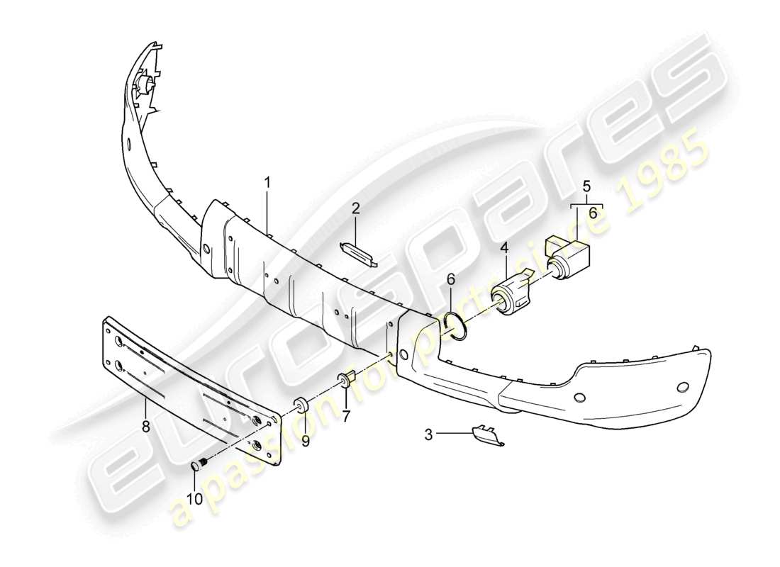 a part diagram from the porsche 2005 (cayenne e1 9pa) parts catalogue