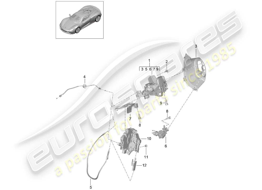 a part diagram from the porsche 2015 (918 spyder) parts catalogue