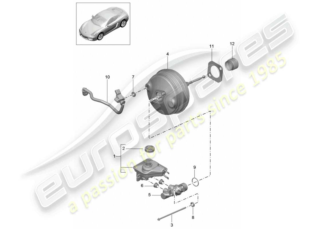 a part diagram from the porsche 2015 (981 cayman) parts catalogue