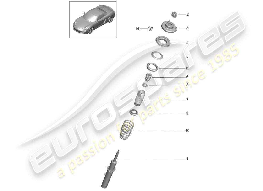 a part diagram from the porsche 2014 (981 boxster) parts catalogue