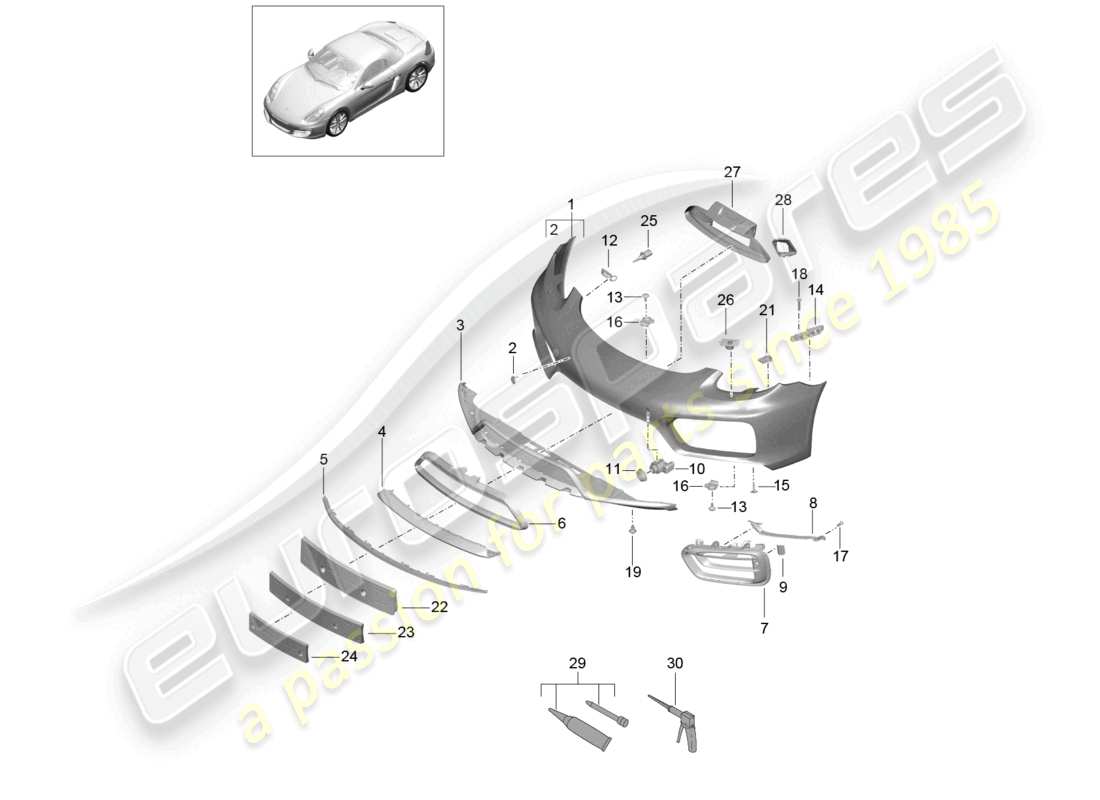 a part diagram from the porsche 2012 (981 boxster) parts catalogue
