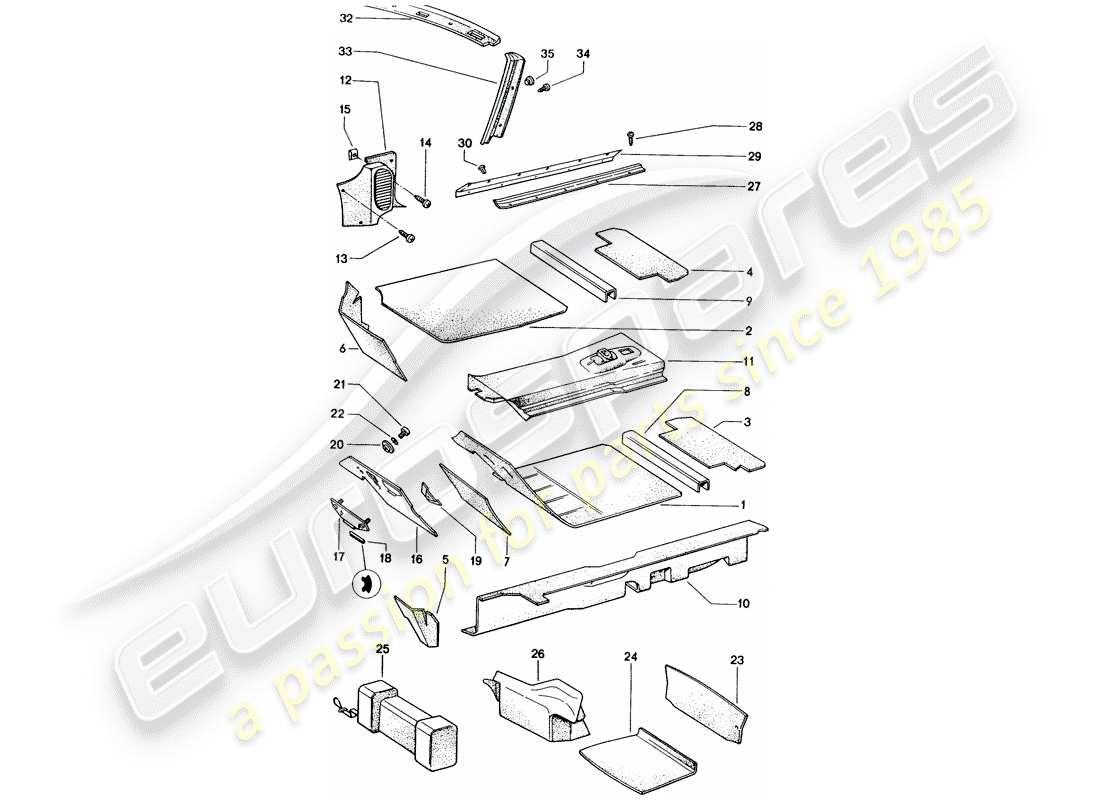a part diagram from the porsche 1975 (914) parts catalogue