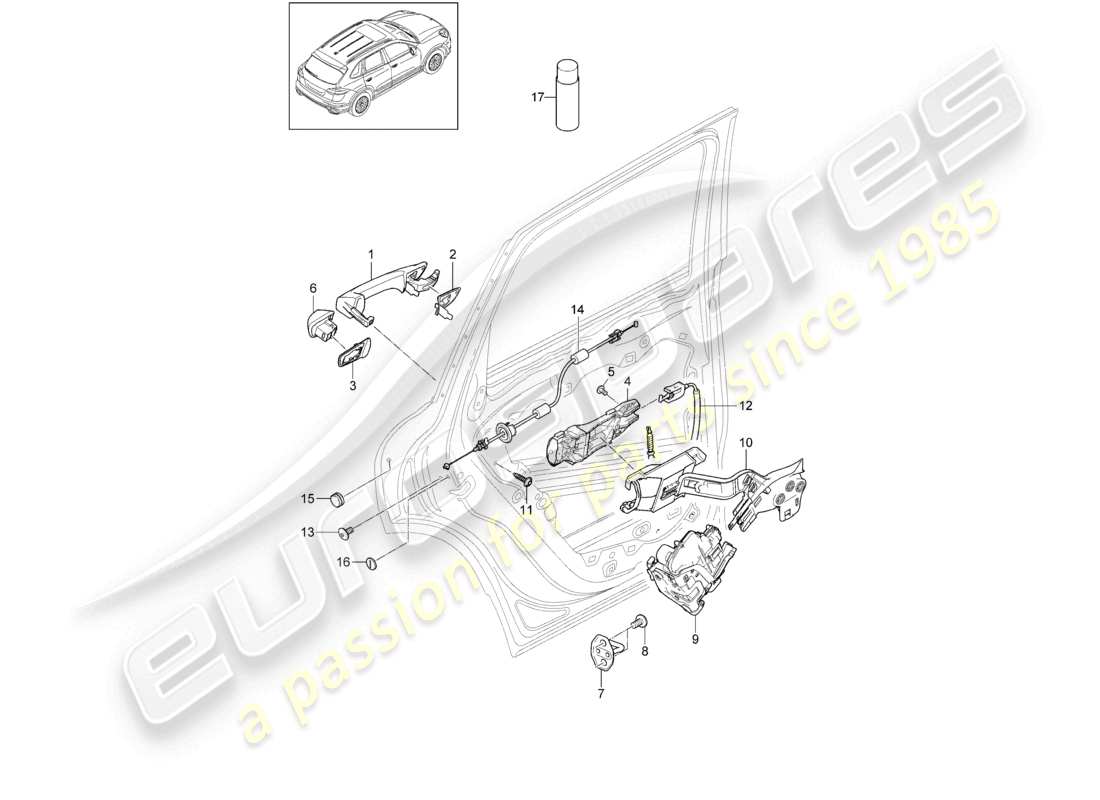 a part diagram from the porsche 2011 (cayenne e2 92a) parts catalogue