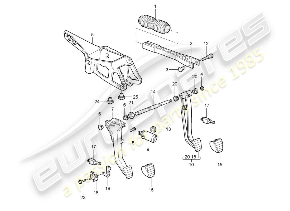 a part diagram from the porsche 2006 (987 cayman) parts catalogue