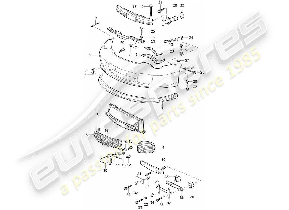 a part diagram from the porsche 996 parts catalogue