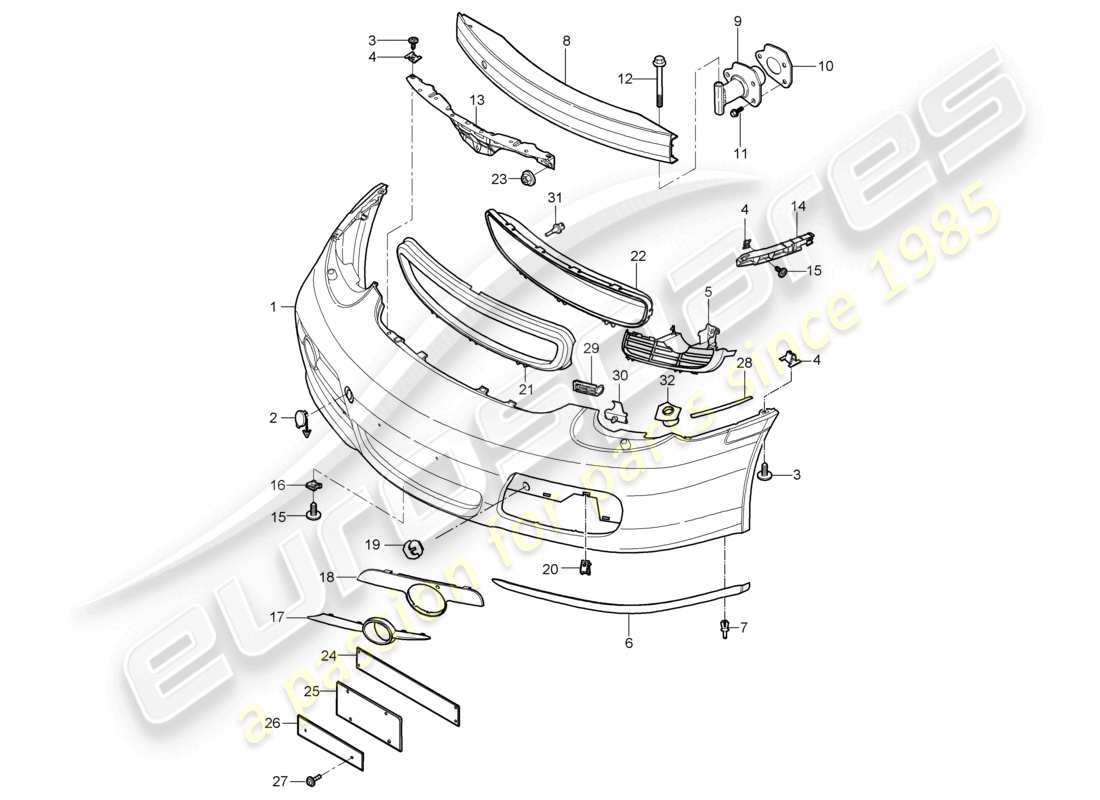 a part diagram from the porsche 2006 (987 cayman) parts catalogue