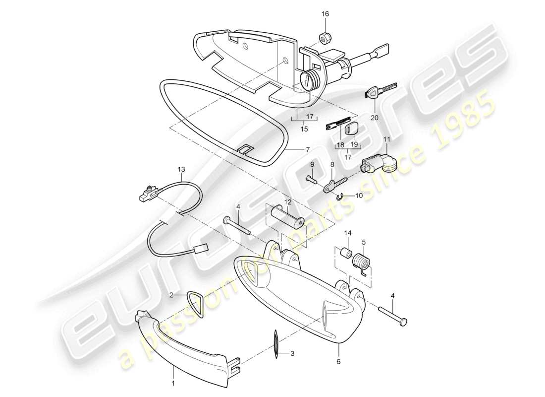 a part diagram from the porsche cayman parts catalogue