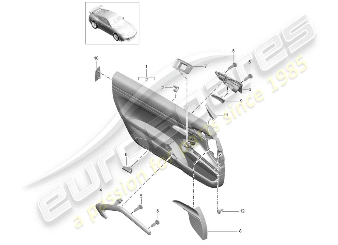 a part diagram from the porsche 2017 (991-2 r/gt3/rs) parts catalogue