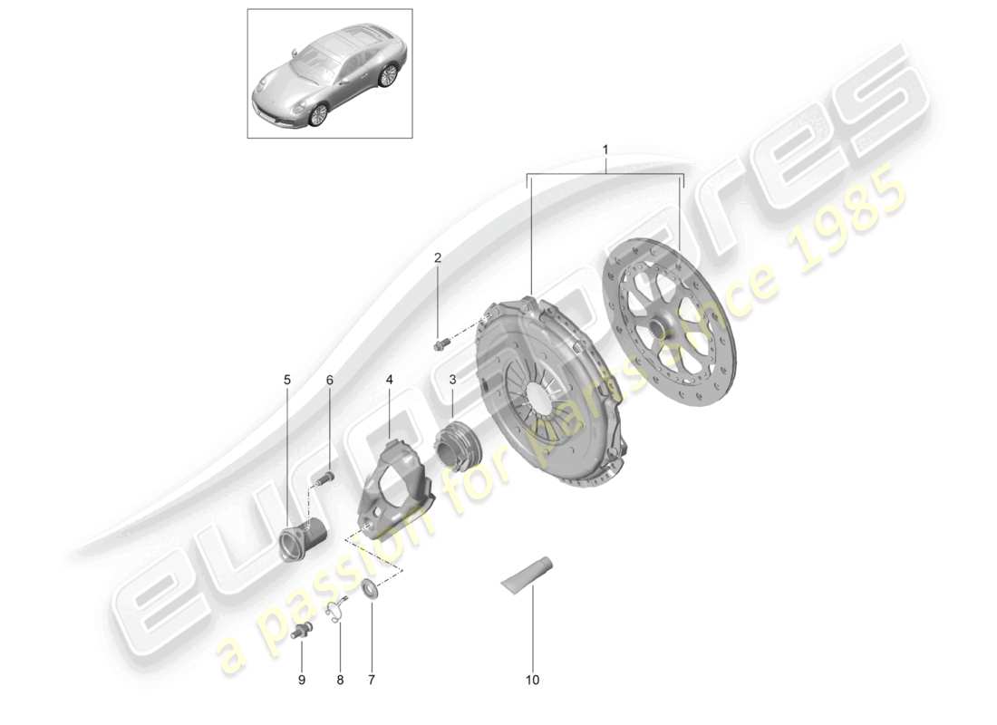 a part diagram from the porsche 991 parts catalogue