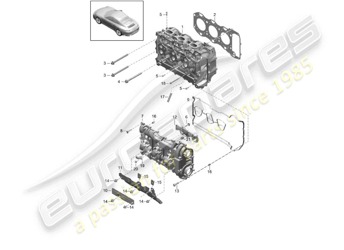 a part diagram from the porsche 991 parts catalogue