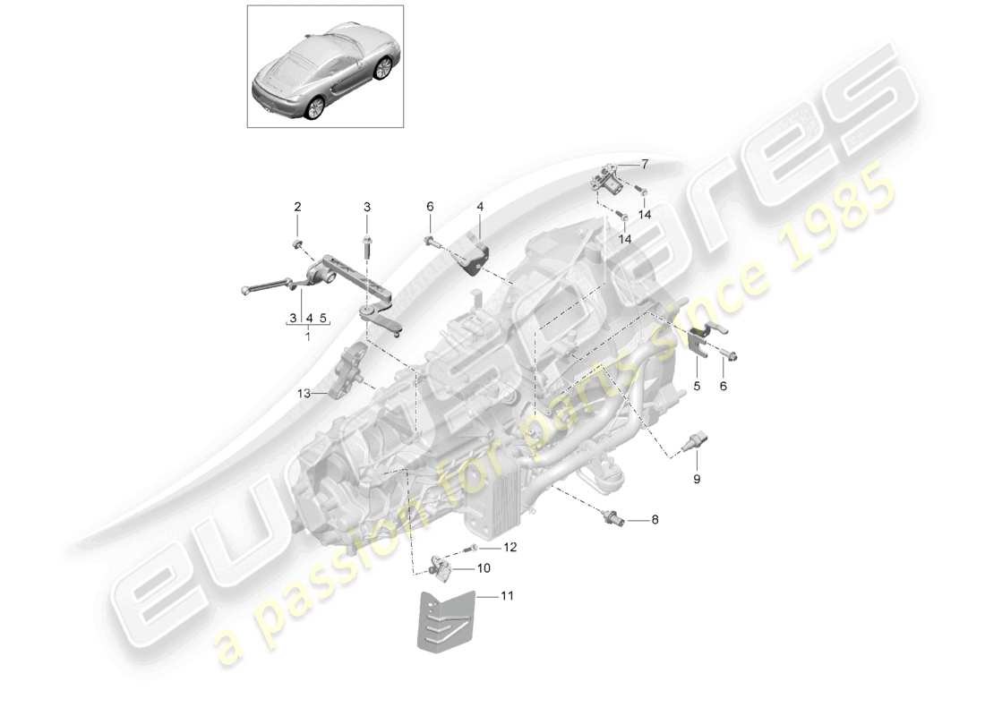 a part diagram from the porsche 2016 (981 cayman) parts catalogue