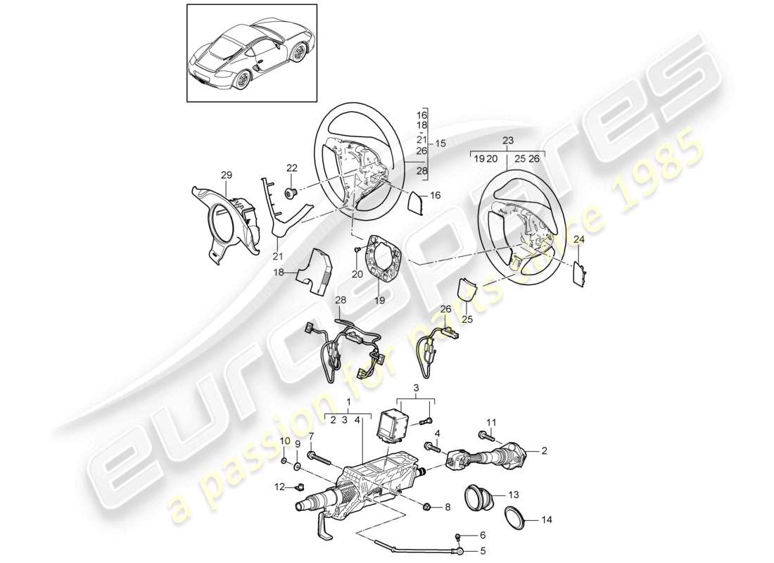 a part diagram from the porsche 2012 (987 cayman) parts catalogue