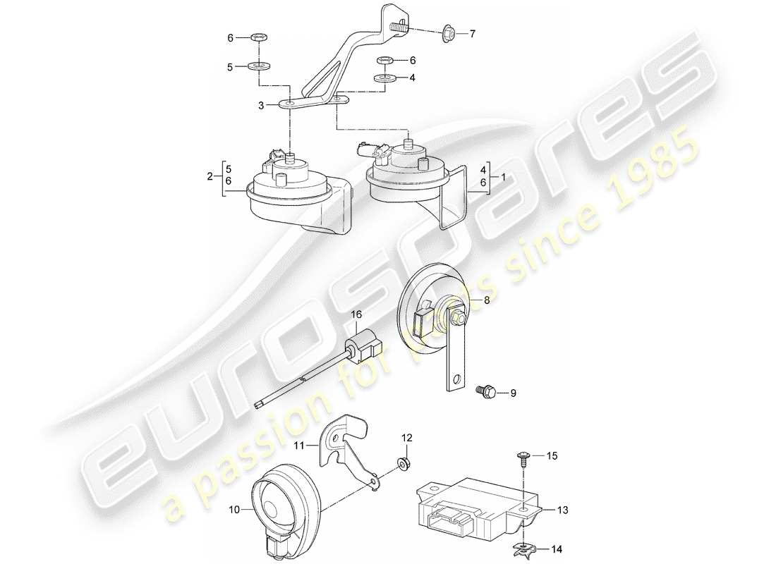 a part diagram from the porsche 2009 997-2 turbo / gt2 parts catalogue
