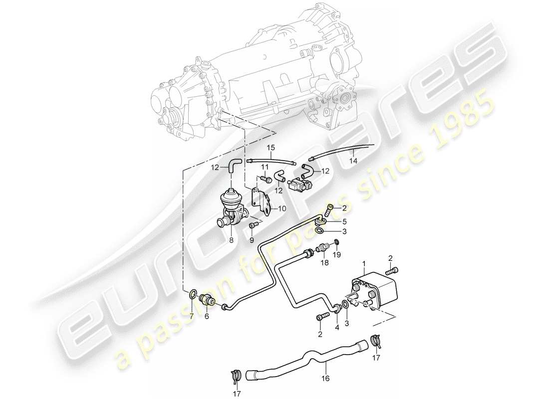 a part diagram from the porsche 2003 (996) parts catalogue