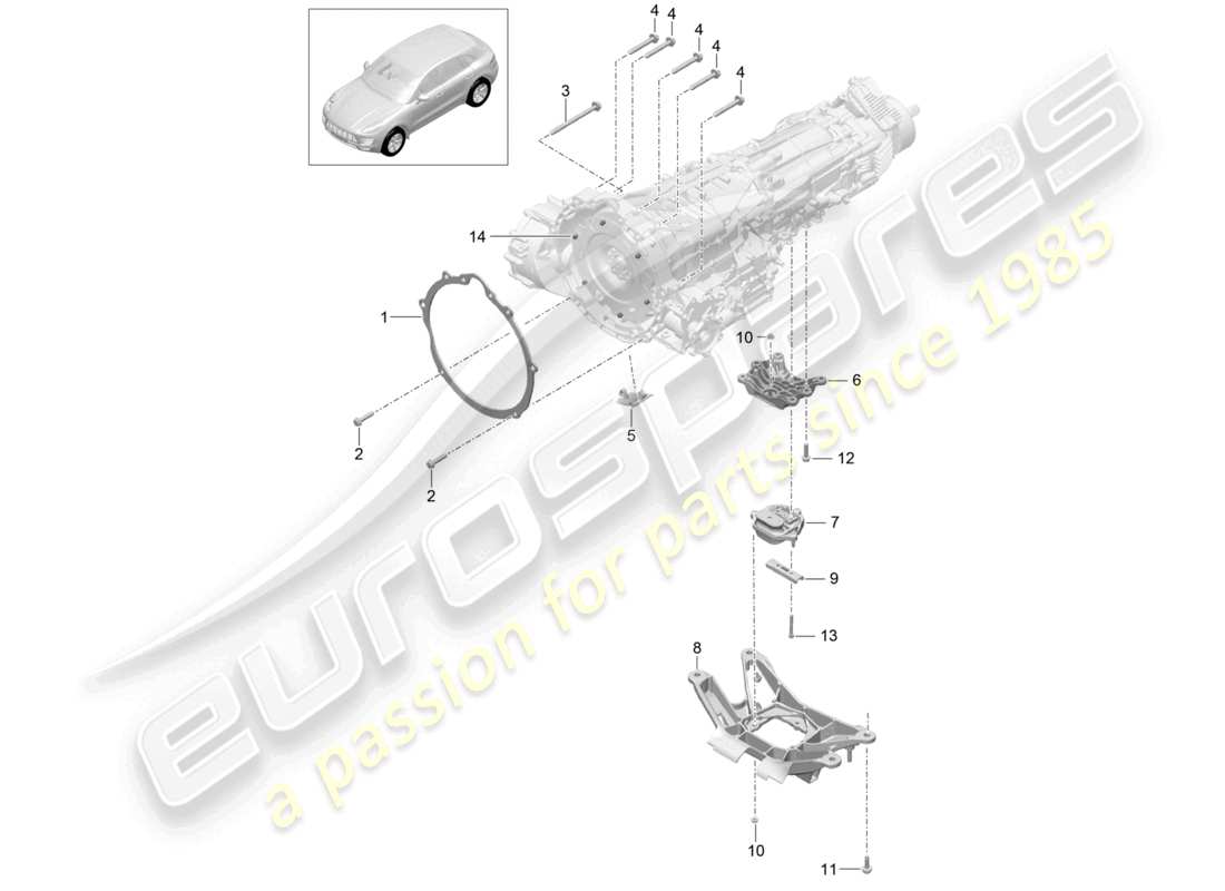 a part diagram from the porsche 2016 (macan) parts catalogue