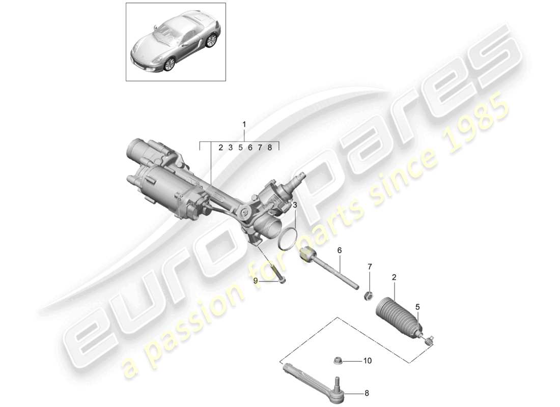 a part diagram from the porsche 2015 (981 boxster) parts catalogue