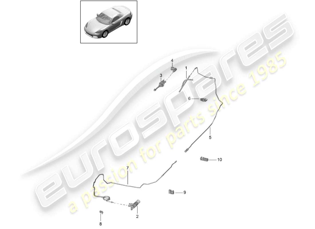 a part diagram from the porsche 2019 (718 boxster) parts catalogue