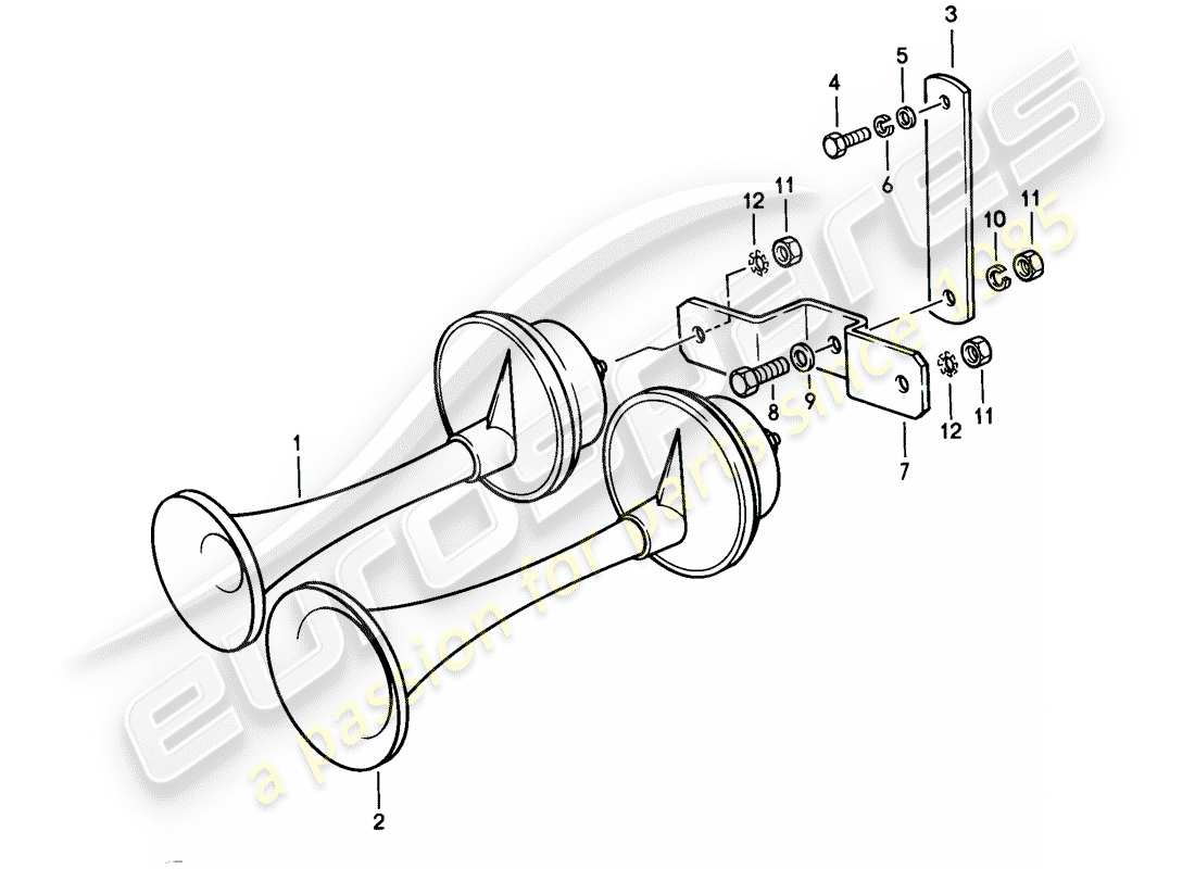a part diagram from the porsche 1985 (928) parts catalogue