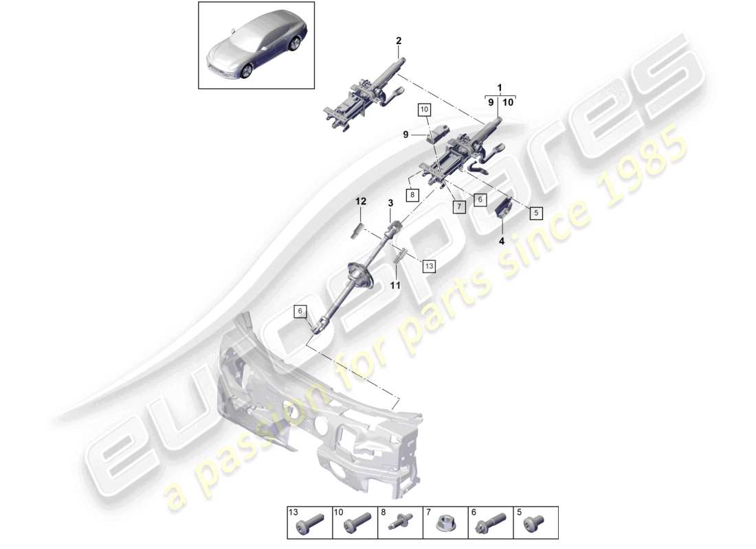 a part diagram from the porsche panamera parts catalogue