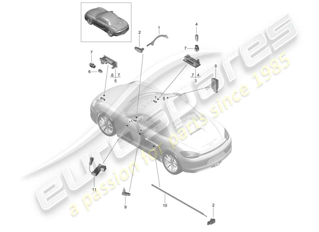 a part diagram from the porsche 2013 (981 boxster) parts catalogue