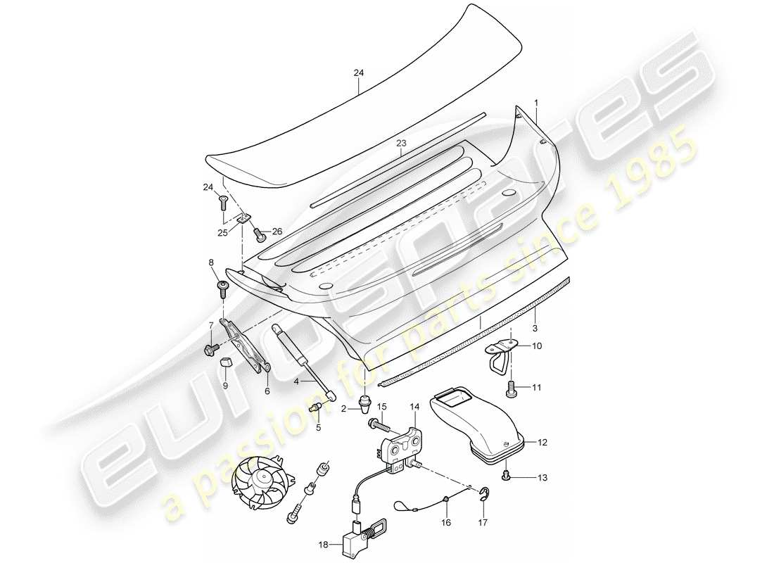 VIEW PARTS DIAGRAMS FROM THE PORSCHE 997 PARTS CATALOGUE a part diagram from the porsche 997 parts catalogue
