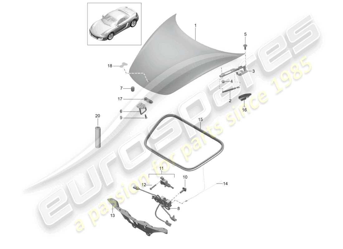 a part diagram from the porsche 2015 (981 boxster) parts catalogue