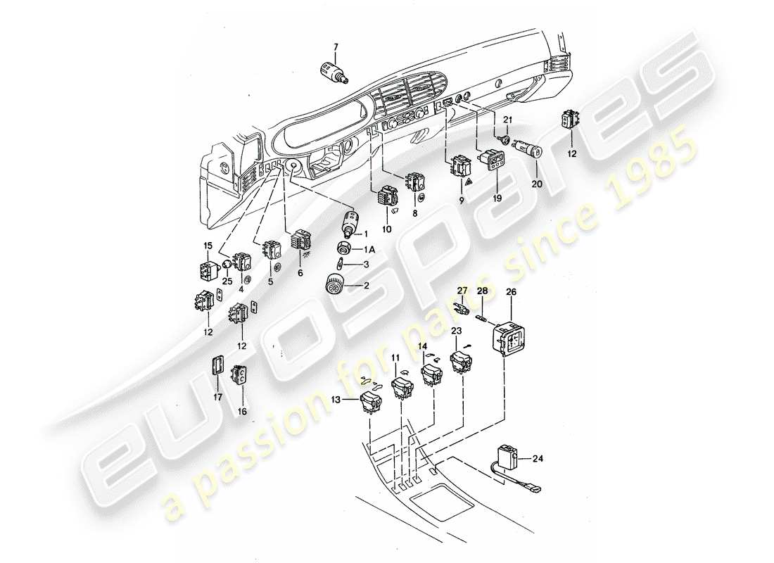 a part diagram from the porsche 968 parts catalogue
