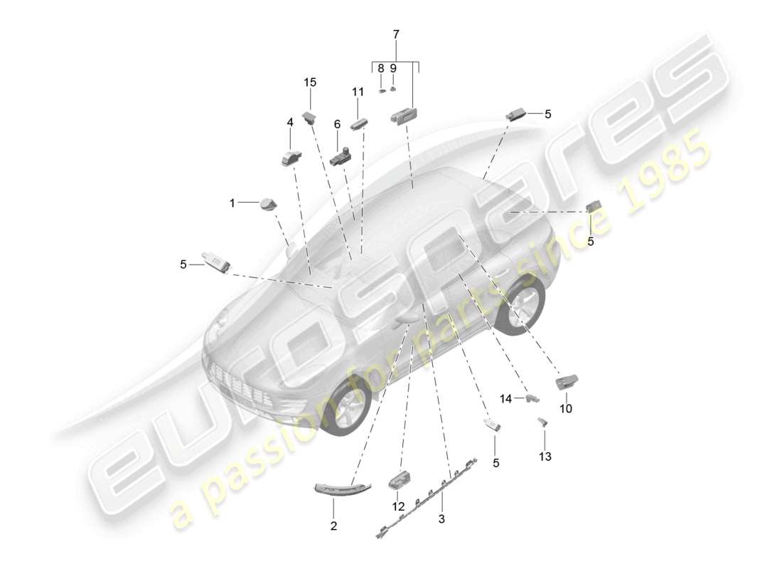 a part diagram from the porsche 2016 (macan) parts catalogue
