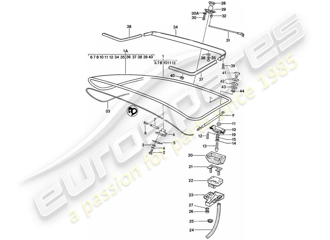 VIEW PARTS DIAGRAMS FROM THE PORSCHE 924 PARTS CATALOGUE a part diagram from the porsche 924 parts catalogue