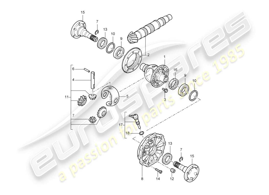 a part diagram from the porsche 2006 (987 cayman) parts catalogue