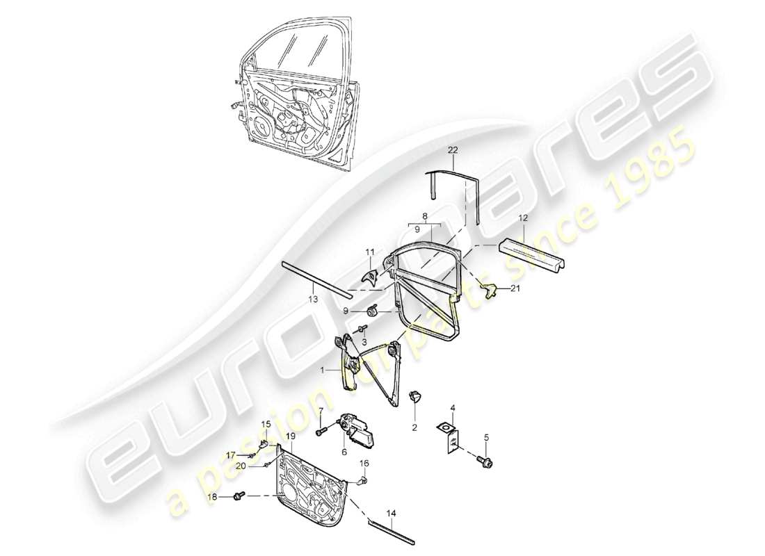 a part diagram from the porsche 2004 (cayenne e1 9pa) parts catalogue