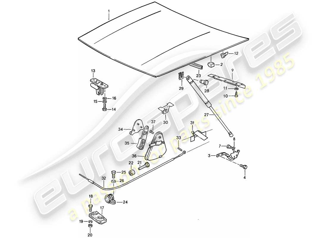 a part diagram from the porsche 944 parts catalogue