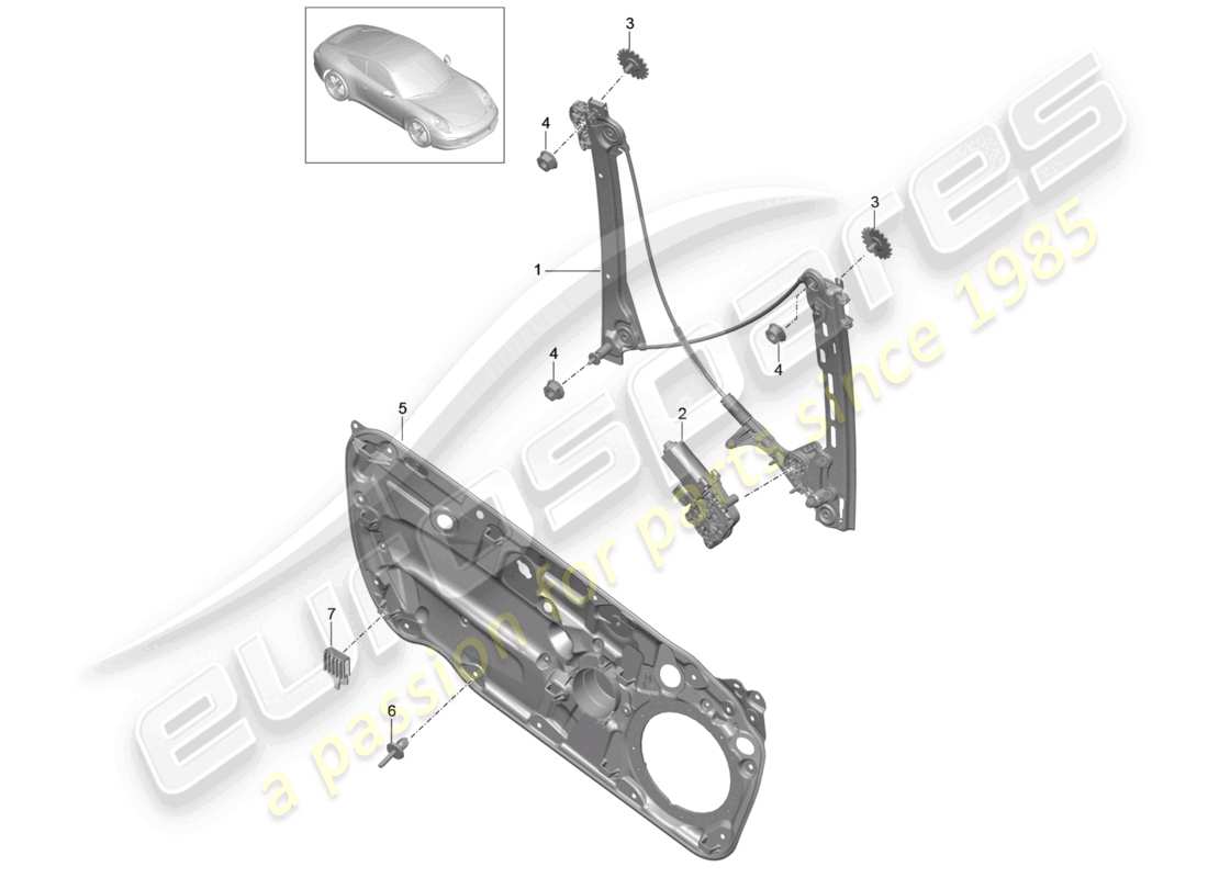 a part diagram from the porsche 991 parts catalogue