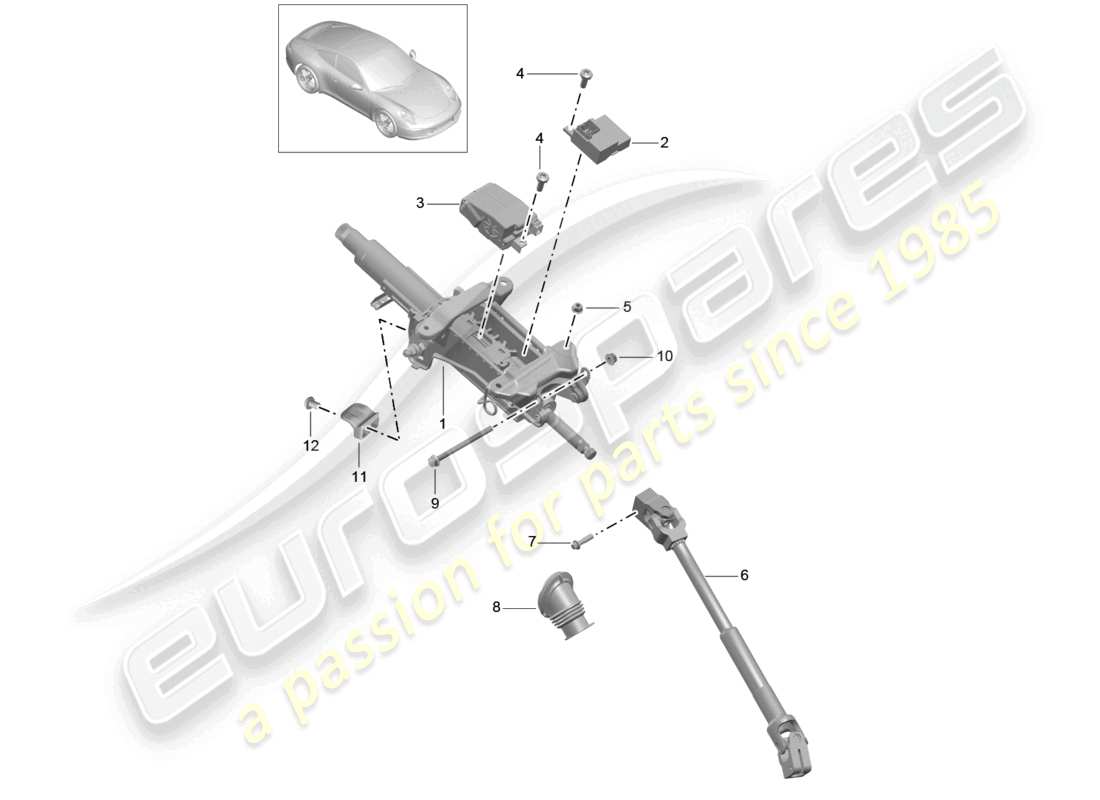 a part diagram from the porsche 991 parts catalogue