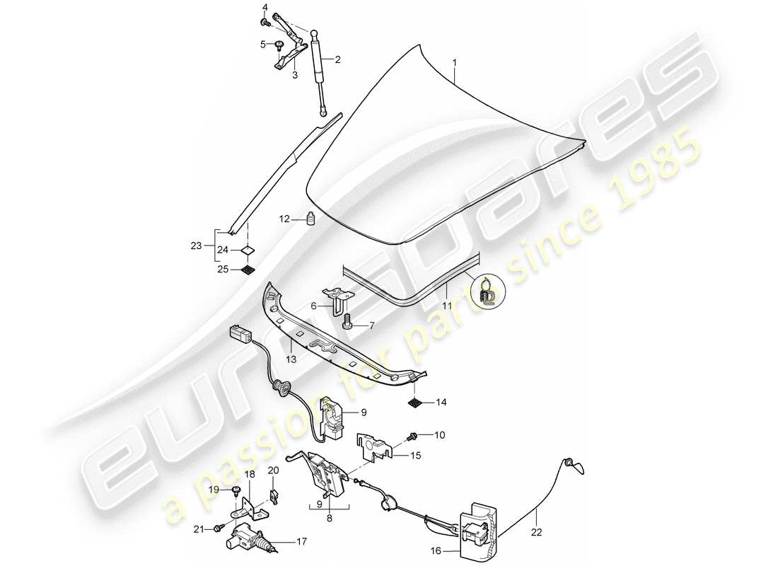 a part diagram from the porsche 2007 (997-1 turbo / gt2) parts catalogue