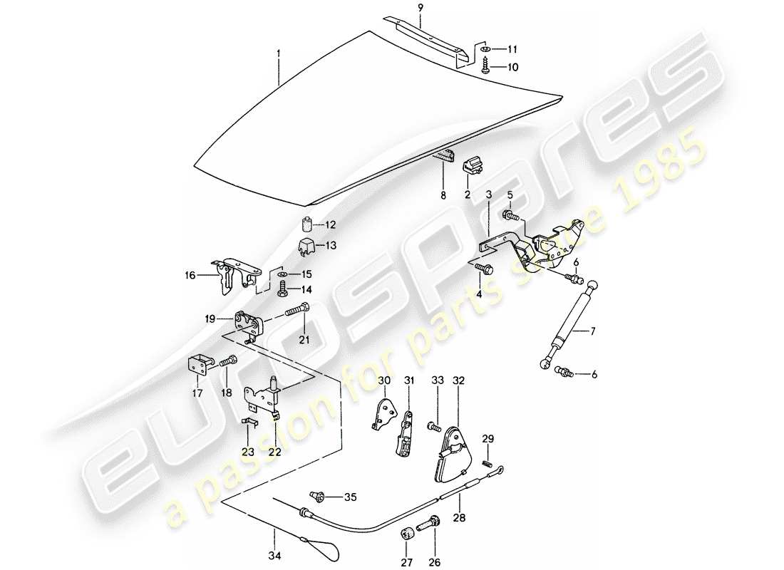 a part diagram from the porsche 968 parts catalogue