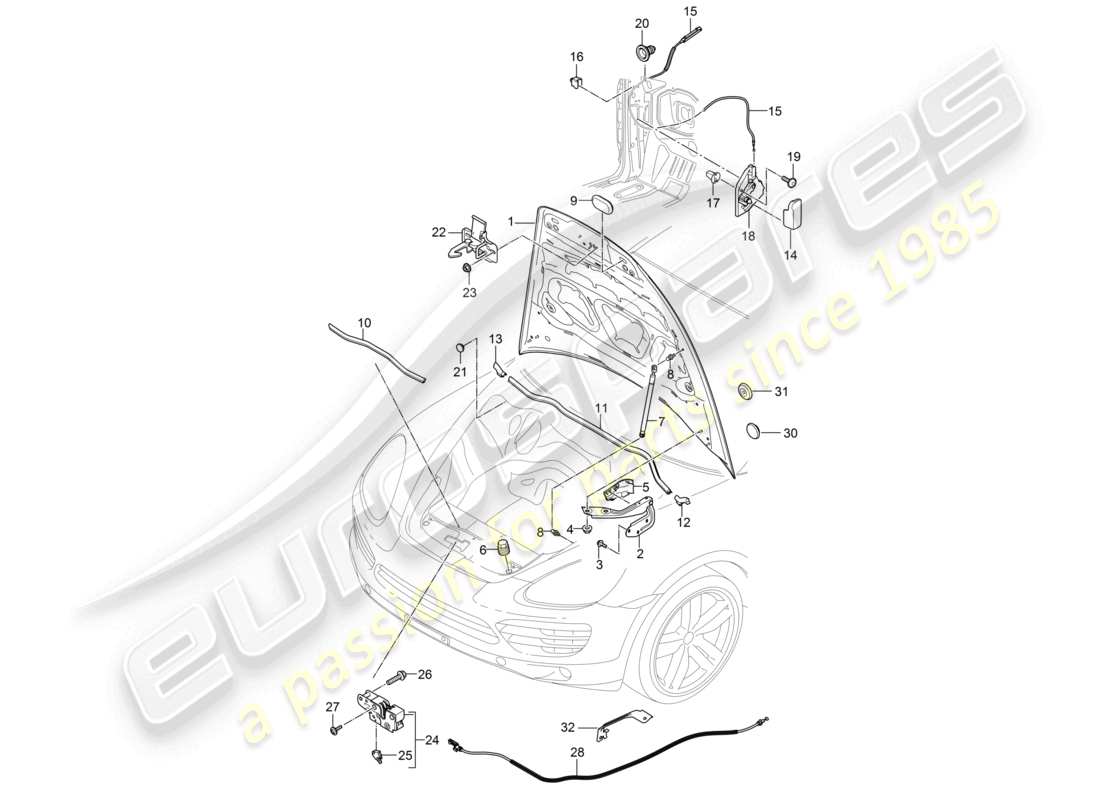 a part diagram from the porsche cayenne parts catalogue