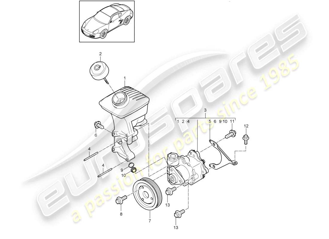 a part diagram from the porsche cayman parts catalogue