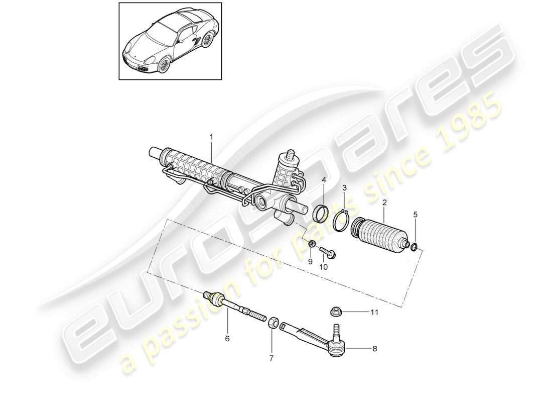 a part diagram from the porsche 2009 (987 cayman) parts catalogue