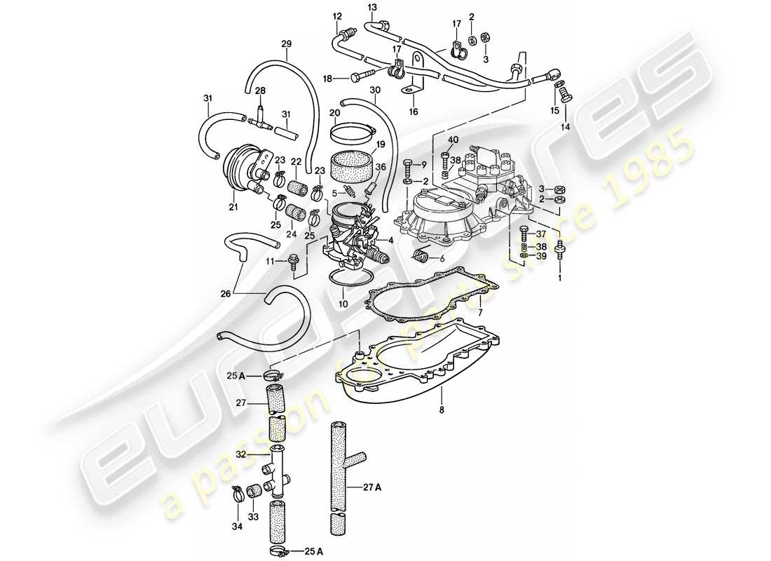 a part diagram from the porsche 1982 (928) parts catalogue