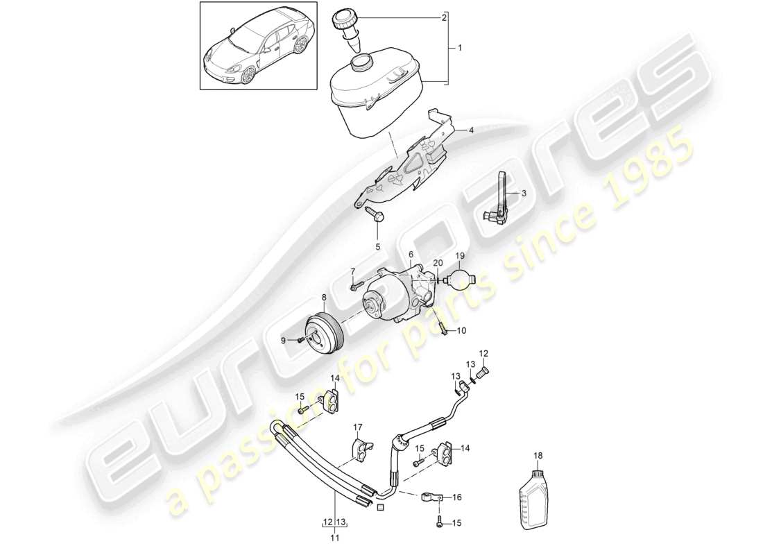 a part diagram from the porsche 2015 (panamera 970) parts catalogue
