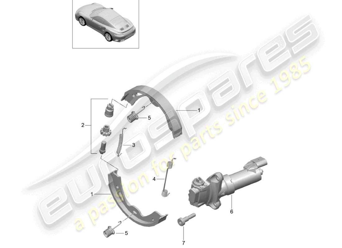 a part diagram from the porsche 991 parts catalogue
