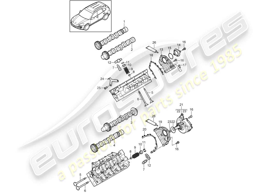 a part diagram from the porsche 2017 (cayenne e2 92a) parts catalogue