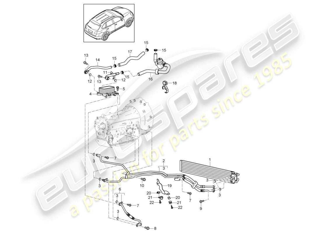a part diagram from the porsche 2017 (cayenne e2 92a) parts catalogue
