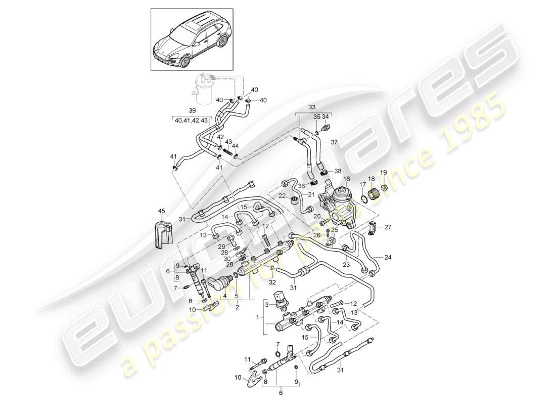 a part diagram from the porsche 2011 (cayenne e2 92a) parts catalogue