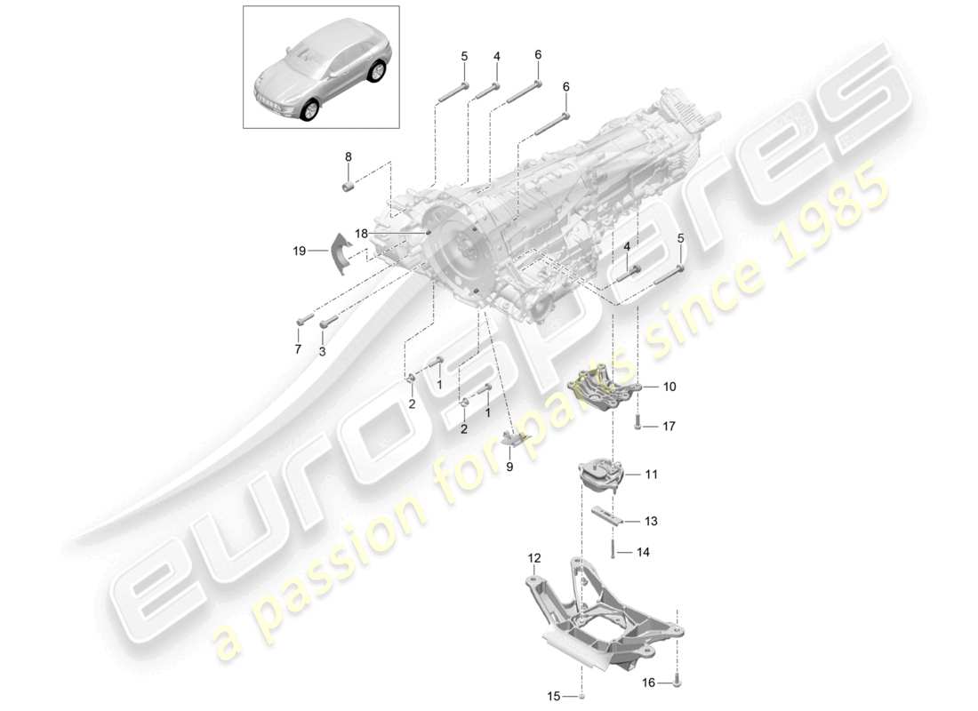 a part diagram from the porsche 2018 (macan) parts catalogue