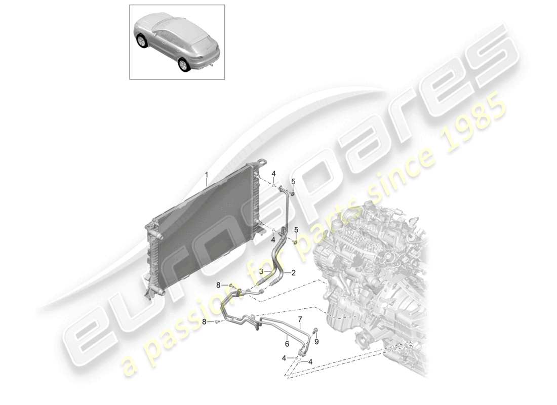 a part diagram from the porsche 2018 (macan) parts catalogue