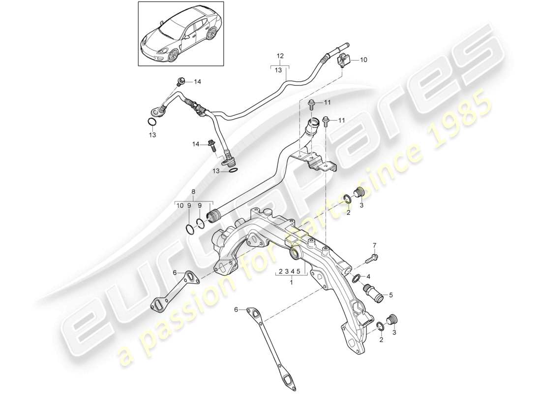 a part diagram from the porsche panamera parts catalogue